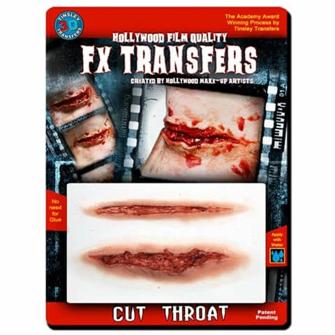 Special FX Tinsley Transfers Cut Throat - 3D FX Transfers Medium 1 Special FX Tinsley Transfers Cut Throat - 3D FX Transfers Medium